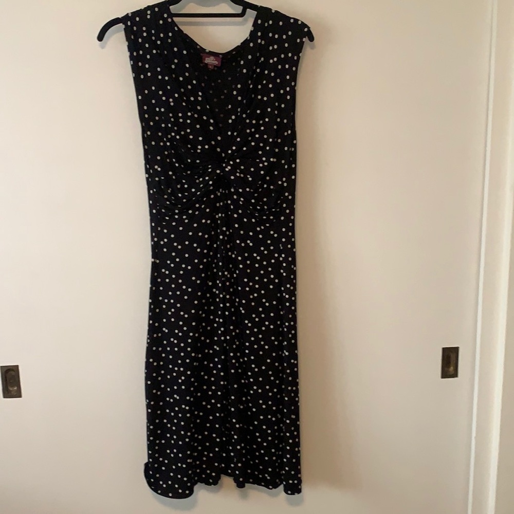 Black Polkadot Sleeveless Dress